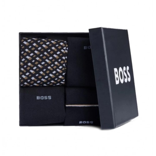 Boss ανδρικές κάλτσες 4pack (gift box) σε μαύρο χρώμα και σχέδιο 50524322 001